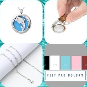 Dolphin Aroma Essential Oil Necklace & Lavender